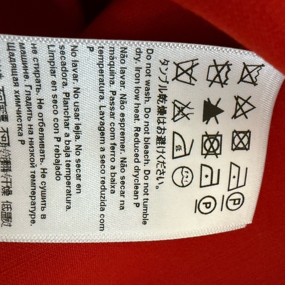 Escada Red Dress Short Sleeve V Neck Ruched Cocktail Party Evening Mini Bodycon - Picture 3 of 5